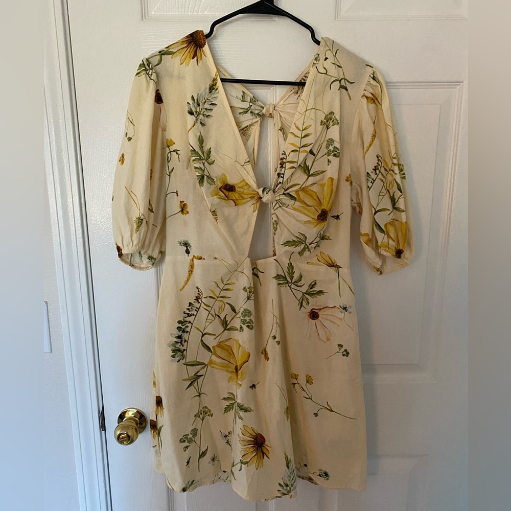 Floral dress with cutout details